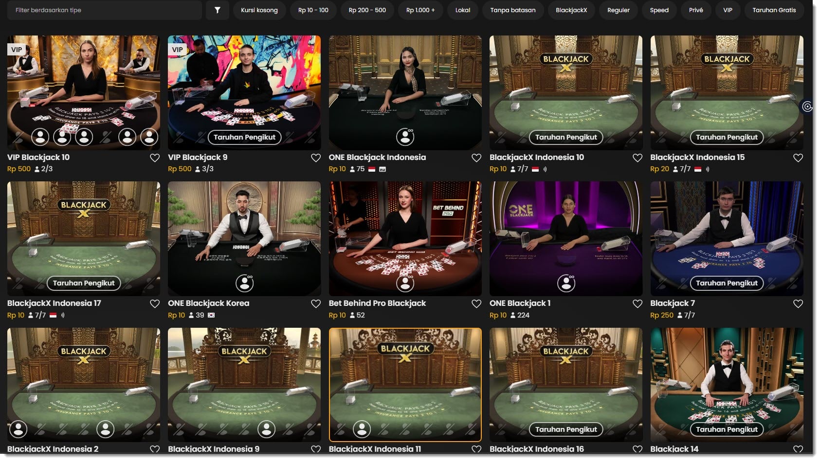 Blackjack dari Pragmaticplay di Bonanza88