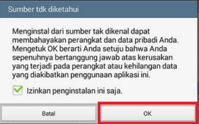 konfirmasi izin install android