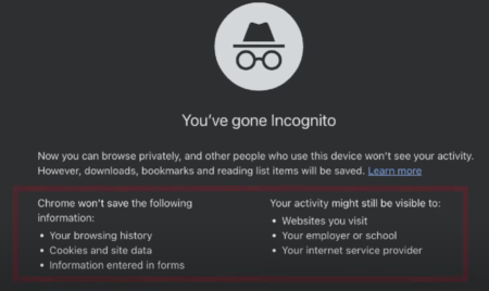 mode incognito google chrome