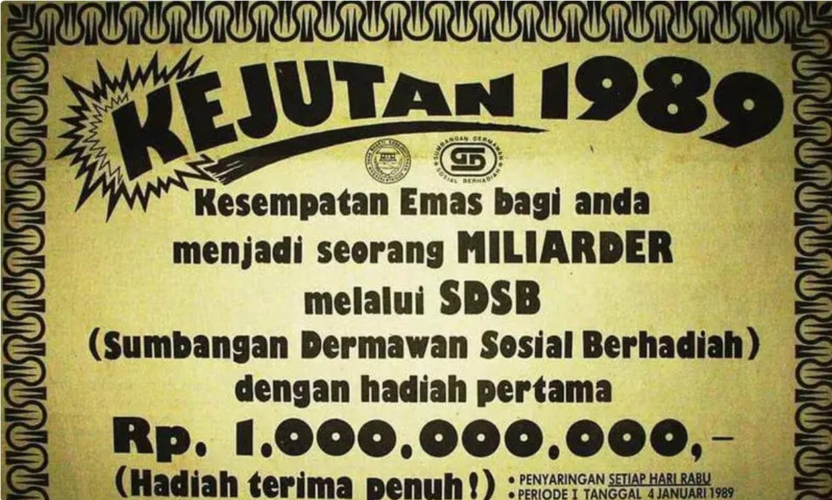 Iklan SDSB togel zaman dulu