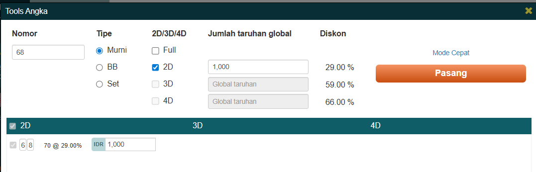 Pasang Angka, taruhan dan konfirmasi pasang togel
