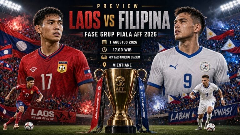 Preview Laos vs Filipina pada pertandingan fase grup Piala AFF 2026.