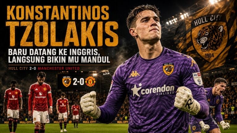 Konstantinos Tzolakis langsung mencatat clean sheet saat Hull City mengalahkan Manchester United 2-0.