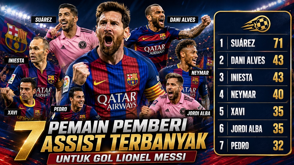 Daftar pemain pemberi assist untuk gol Lionel Messi.