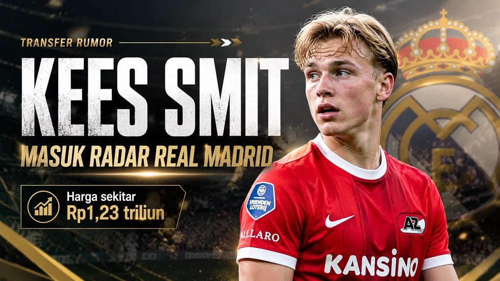 Real Madrid kembali memantau Kees Smit. Gelandang AZ Alkmaar itu dihargai sekitar Rp1,23 triliun dan dibantu Jorge Mendes mencari opsi transfer.