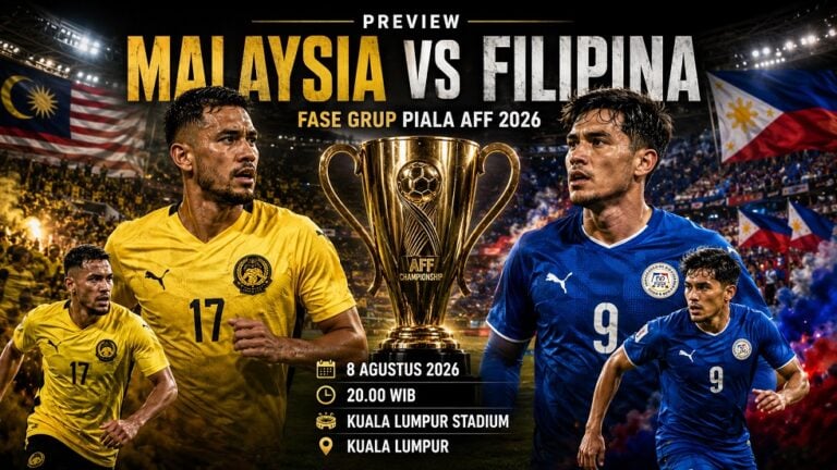 Preview Malaysia vs Filipina pada pertandingan Piala AFF 2026.