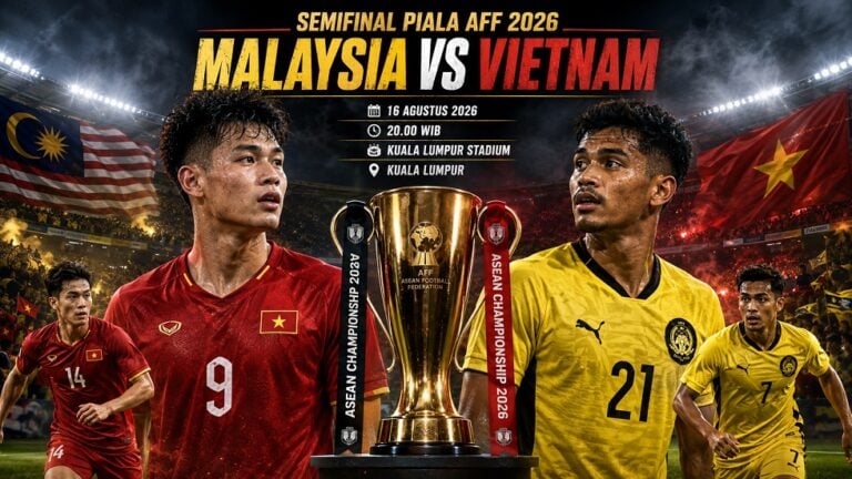Preview Malaysia vs Vietnam pada pertandingan semifinal Piala AFF 2026.