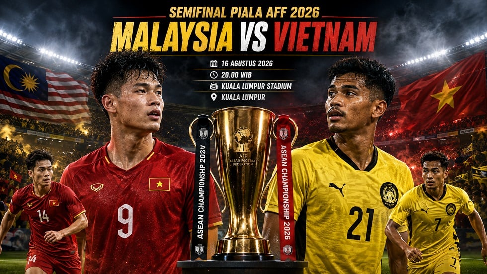 Preview Malaysia vs Vietnam pada pertandingan semifinal Piala AFF 2026.