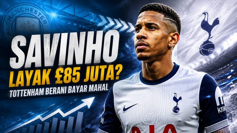 Savinho pindah dari Manchester City ke Tottenham Hotspur.