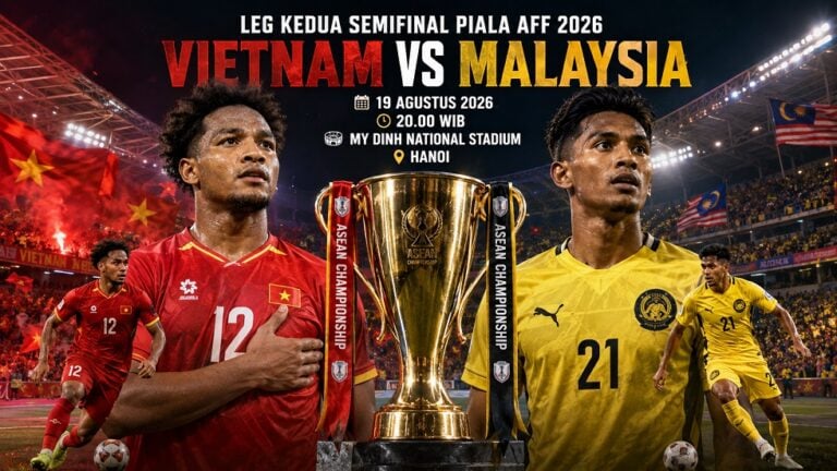 Preview Vietnam vs Malaysia pada pertandingan leg kedua semifinal Piala AFF 2026.