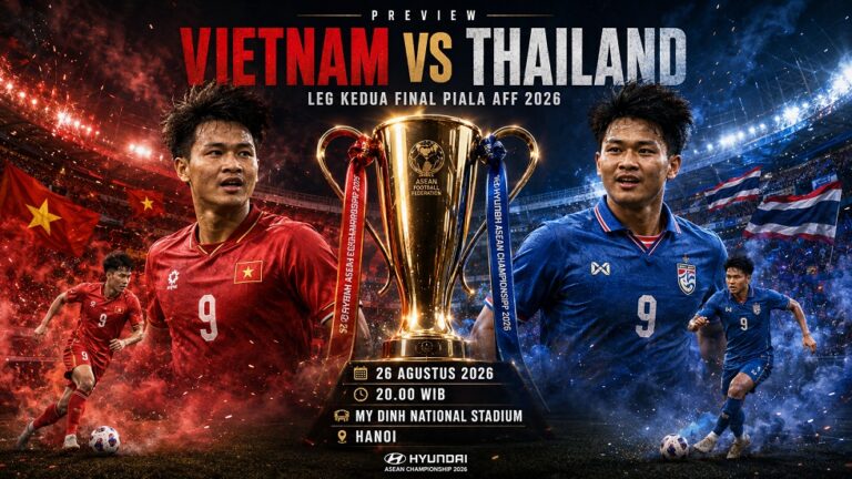 Preview Vietnam vs Thailand pada pertandingan leg kedua final Piala AFF 2026.