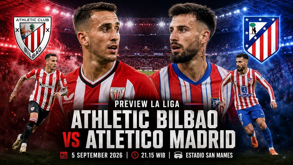 Preview Athletic Bilbao vs Atletico Madrid: Prediksi Susunan Pemain, Head to Head, dan Jadwal Pertandingan